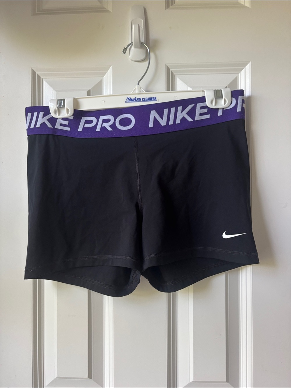 Nike Black Nike Pros with Purple Waistband